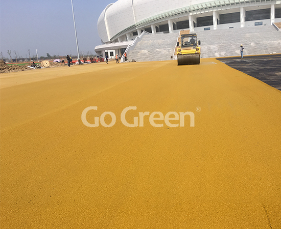 Yellow and Green Color Asphalt in Jiangsu Exhibition Hall