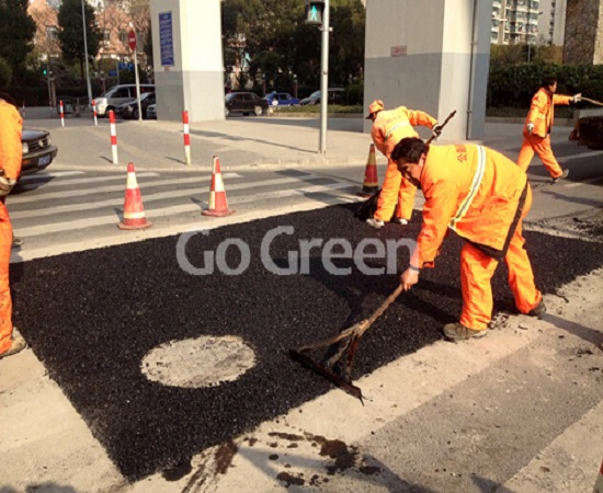 Go Green冷补料对道路及时修复的项目