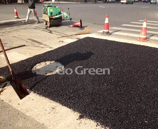 Go Green冷补料对道路及时修复的项目